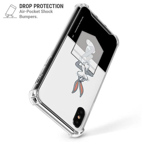 Looney Tunes Bugs Bunny Black White iPhone XS Max Clear Case